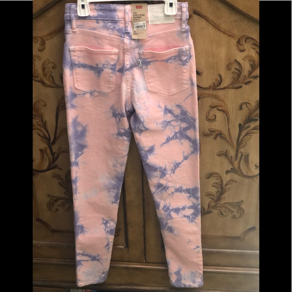 Levi’s 721 High-Rise Skinny Ankle Tie Dye Jeans.